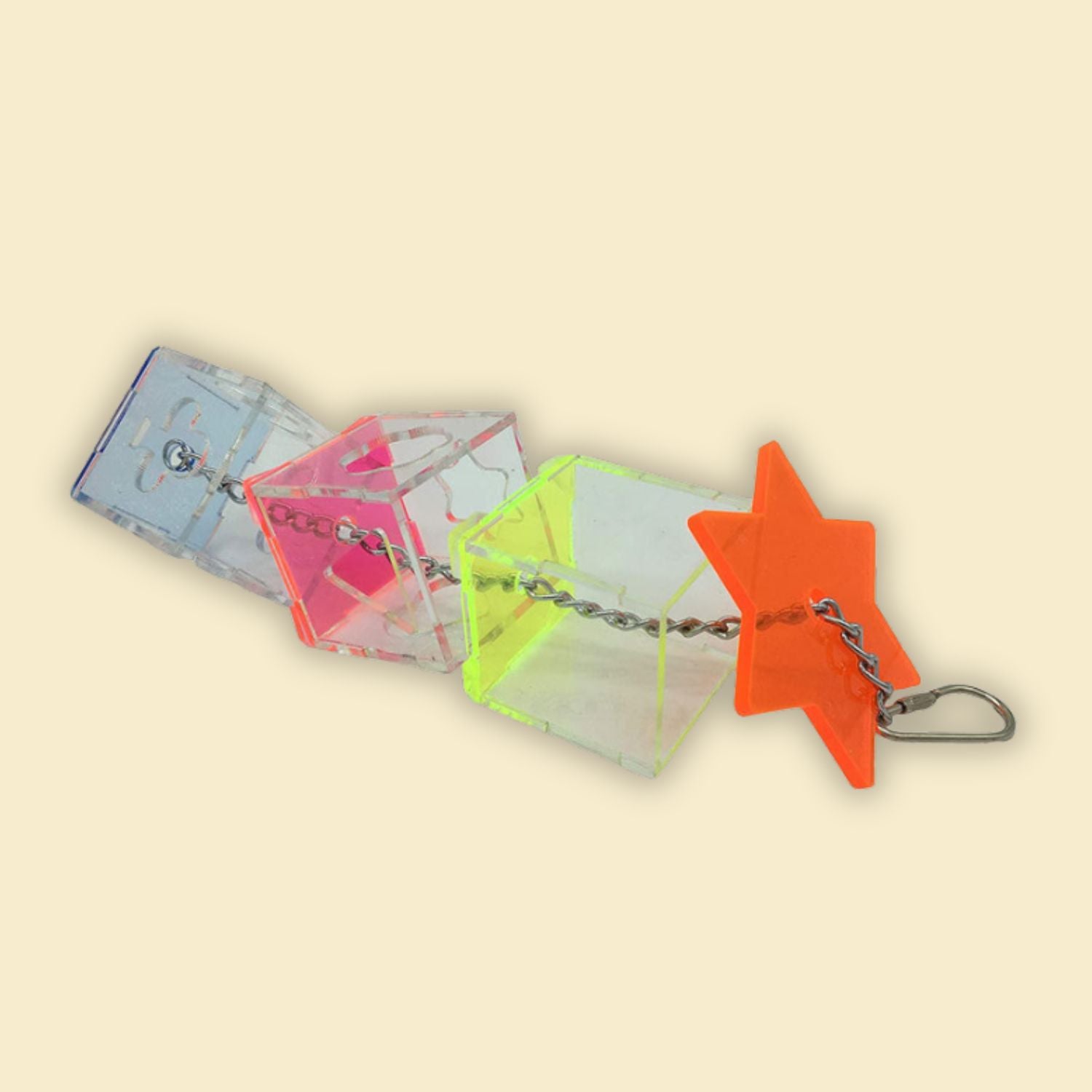 interactief voedsel zoekapparaat transparante gekleurde kubussen met ketting